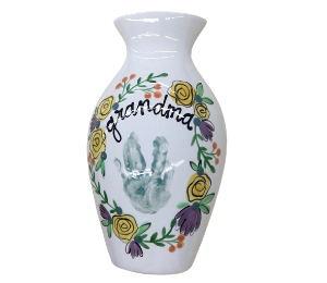 Aspen Glen Floral Handprint Vase