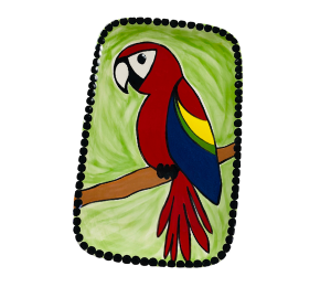 Aspen Glen Scarlet Macaw Plate